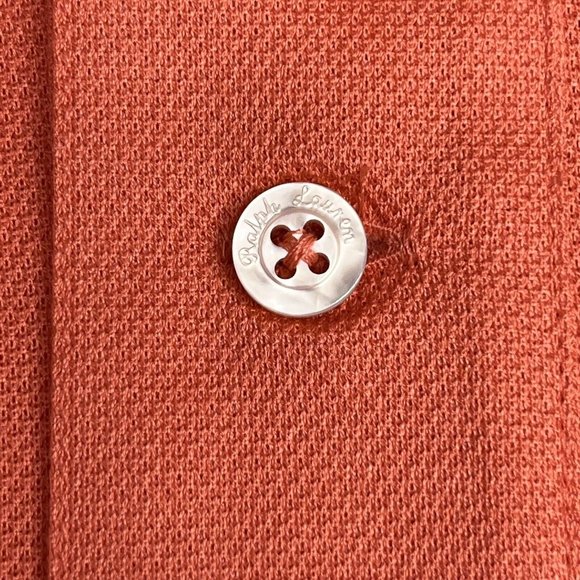 Ralph Lauren Purple Label Men's Coral Pink Polo Shirt Embroidered Pony Pique XL - Picture 5 of 11